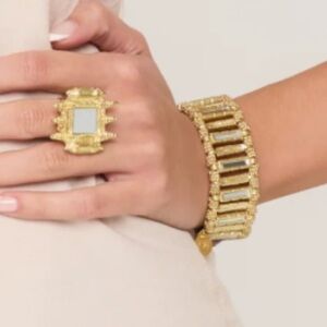 House of Tuhina Inayat Gold Mirror Bracelet